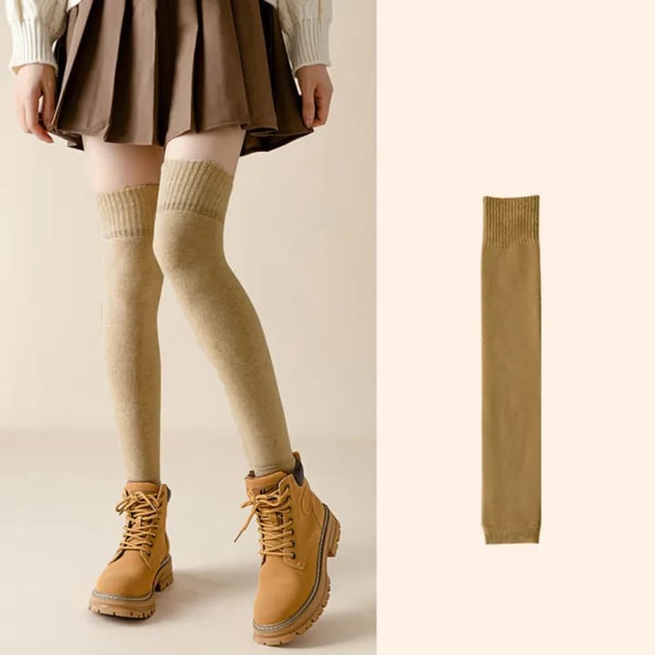 Winter Thicken Leg Warmer| Warm Wool Knee High Winter For Men & Women High Quality Fleece Inside - Leg Warmer Warm Knee Brace Pad