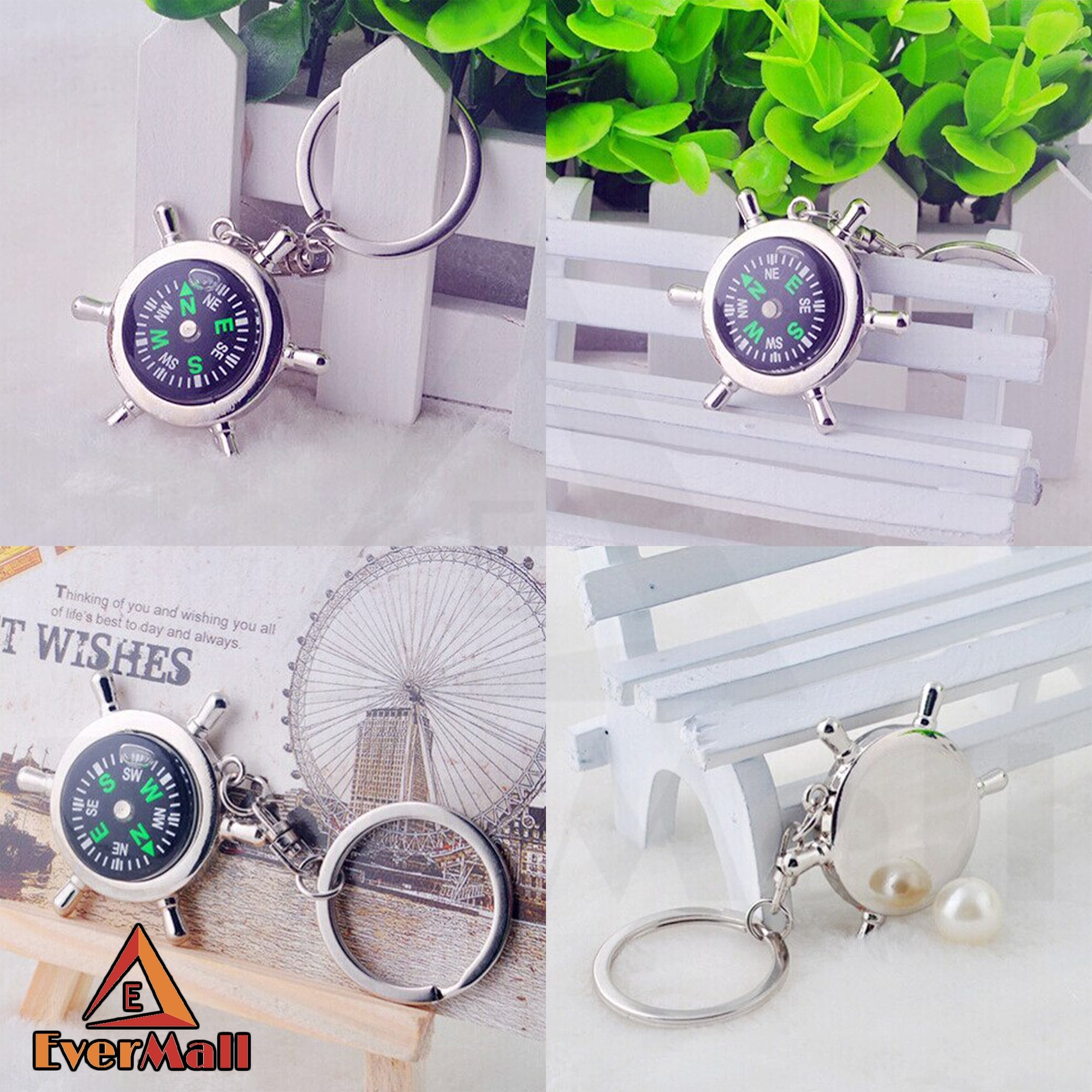 Compas Keychain, Fashion Compas Keyring, Compas with key holder