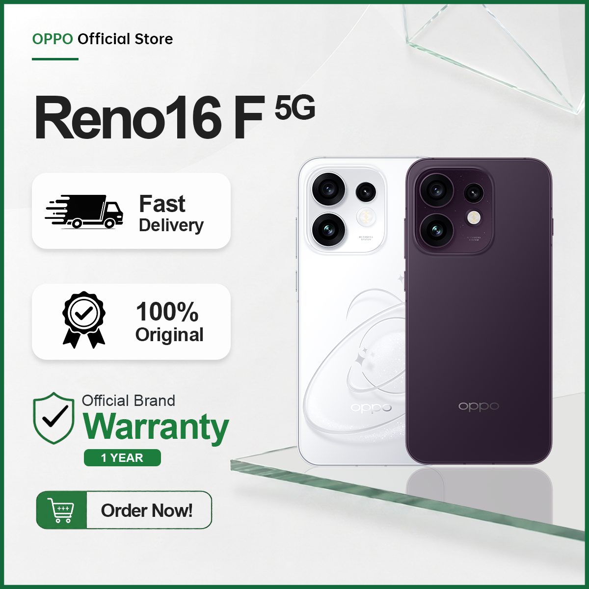 OPPO Reno16 F | 8GB RAM + 256GB ROM (Get Free Gift Earbuds)