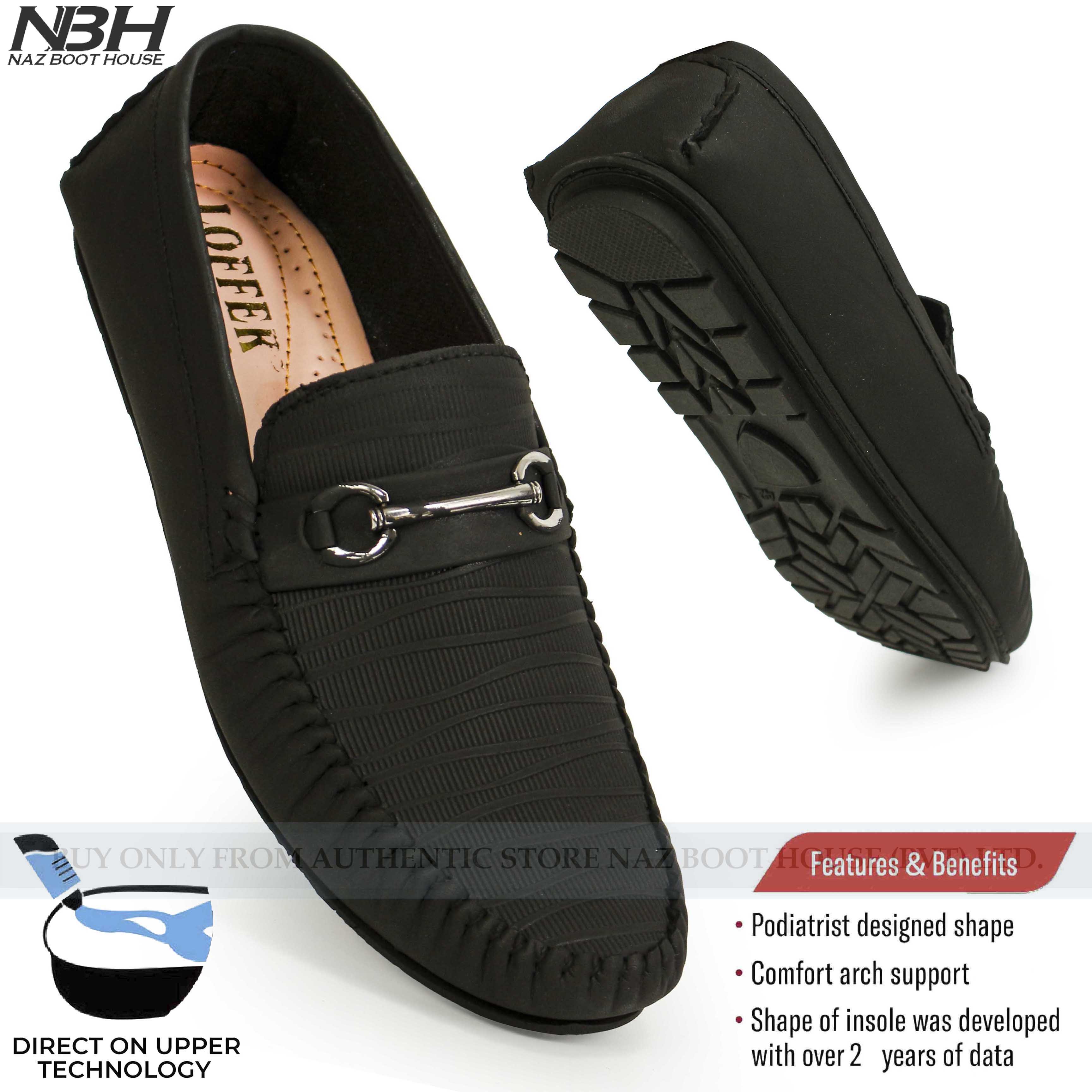 NBH Loafers Shoes for Men - Non Slip Formal Shoes For Men - Office Shoes For Boys - Shoes Formal Leather For Kamez Shalwar - Perfect Gift For Boys