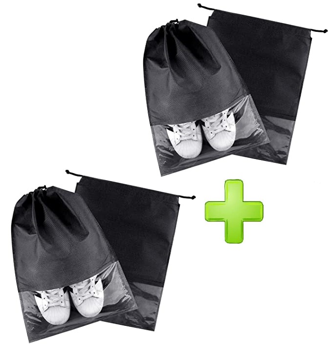 20 Piece Travel Shoes Storage bag with clear window non-woven with PVC Bag