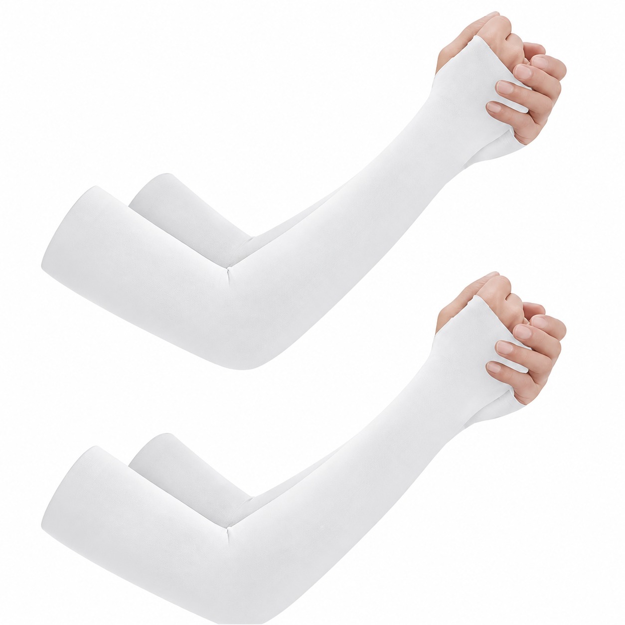 Thumb Hole UV Protection Arm Sleeves For Cycling Running and Outdoor Sports Moisture Wicking Breathable Fabric
