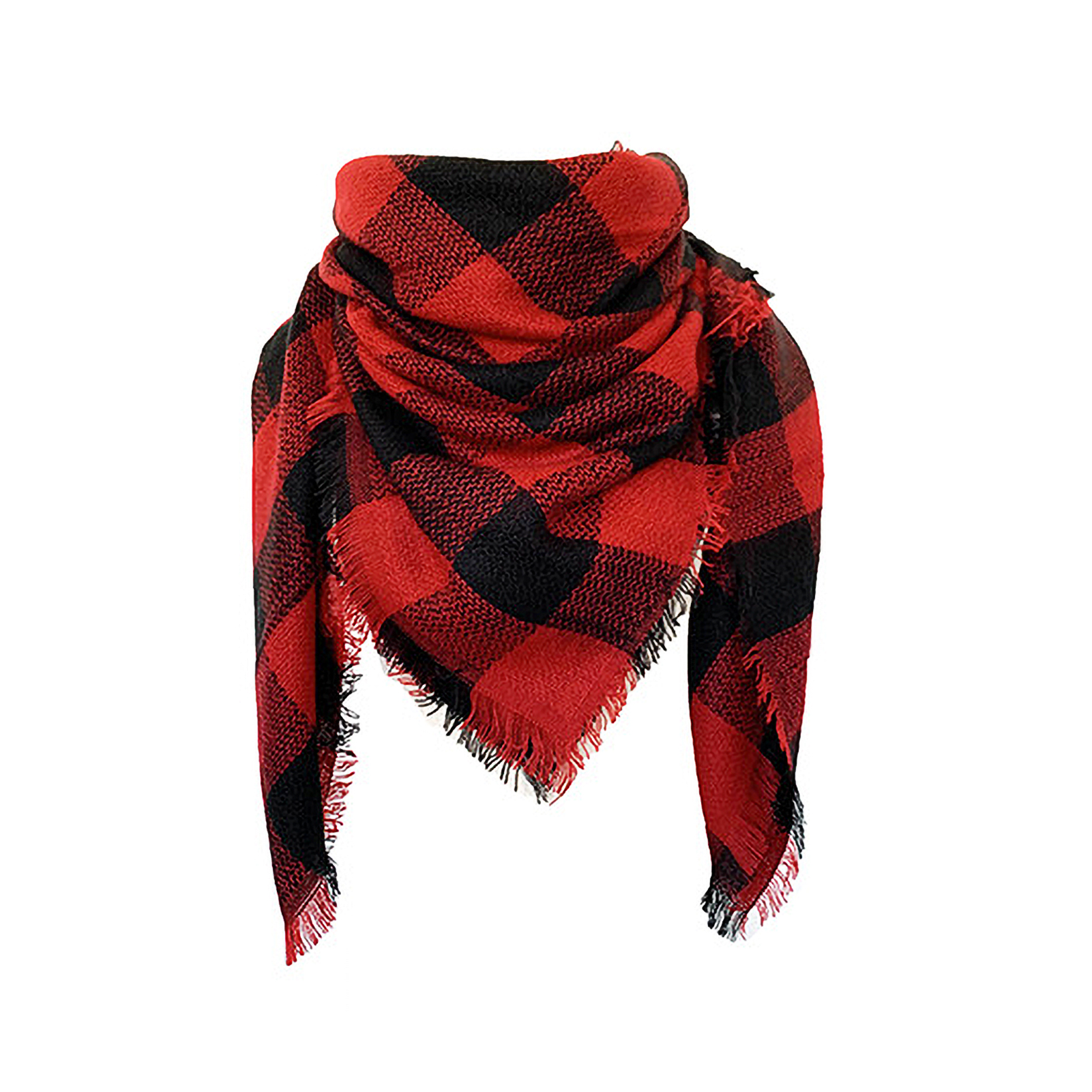 Red and black plaid 2024 shawl