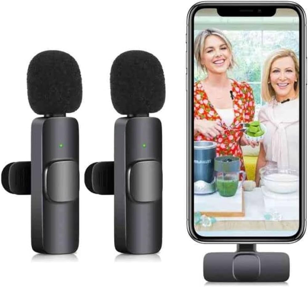 Wireless MIC Type C/Lighting/Android Wireless Single/Double Microphone For Interview, Vlogging , Podcast