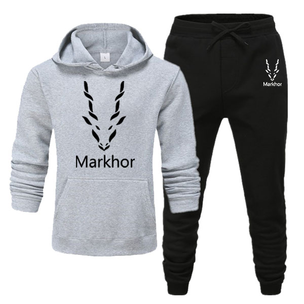Markhor Printed Fleece Winter Tracksuit Hoodie and Trouser for Men