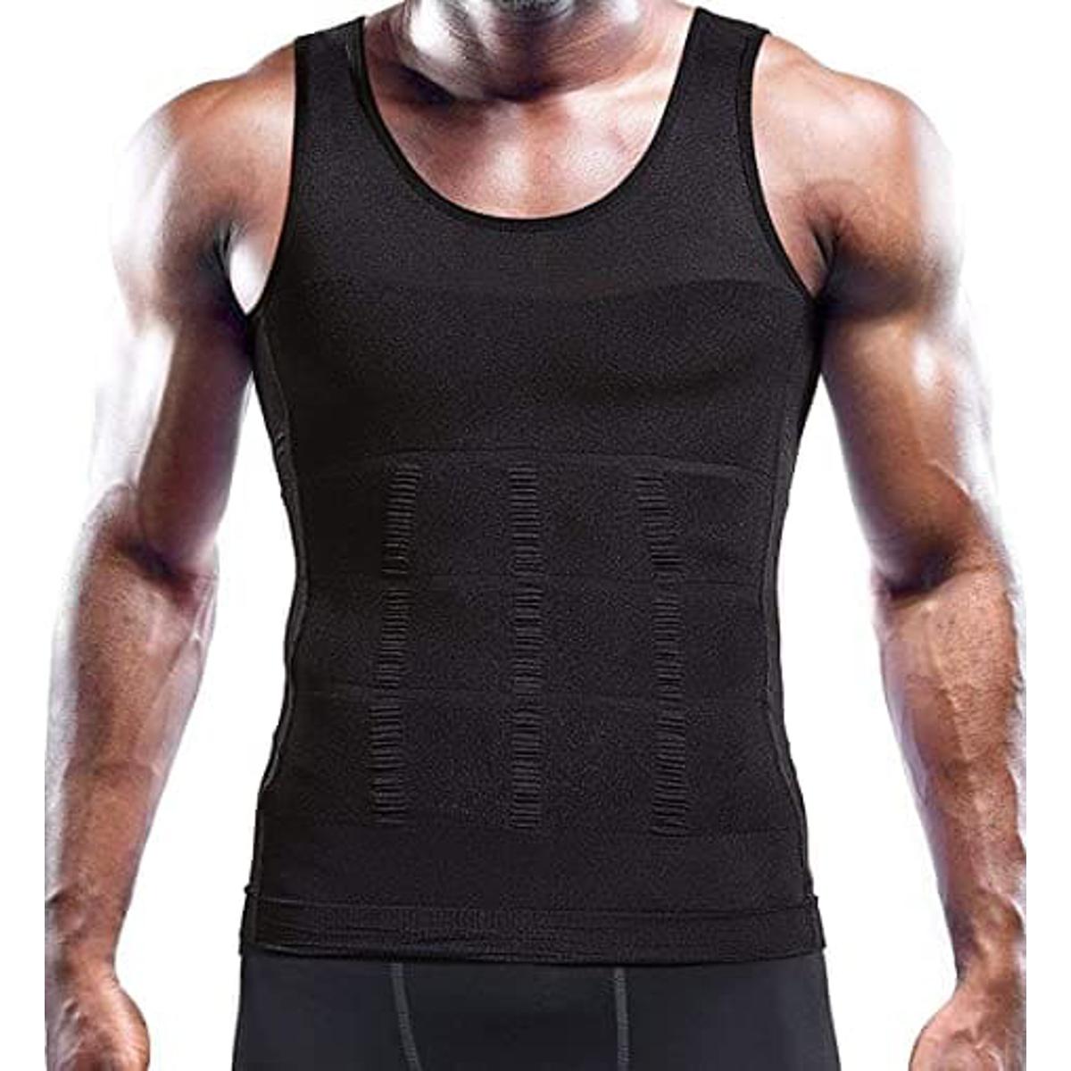 Slim 'n Lift Slimming Vest for Men (Black) - slim belt vest shaper for Man  - Mens slimming Vest help to compress the tummy and chest fat -Vest for