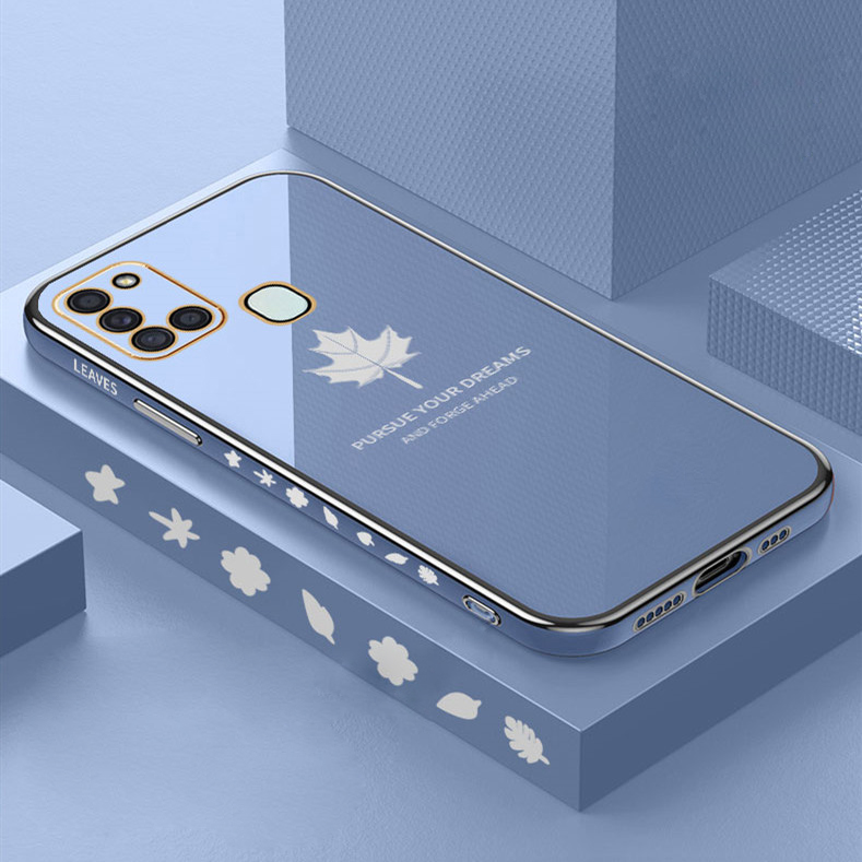 For Galaxy A21s Case, Fashion INS Electroplated Bling Girl Boy Couples