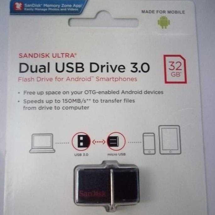 32 GB Dual USB Drive (1 Yr Warranty) (3.0) [ SanDisk ]
