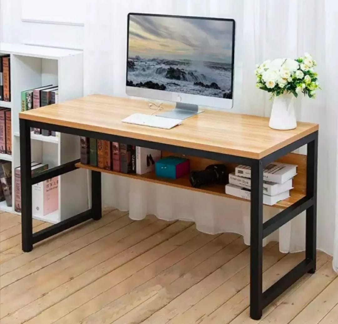 Gaming Table H-shape table Office Table Desktop Table With Book Shelf Office Desk Book Shelf Laptop Table Computer Table Study Table Writing Table Gaming Table workstation table with metal powder frame