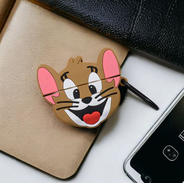 Cute Character 3D Silicone Protective Case Compatible for 𐤠irpods Pro 1 & 2 Case With Hook 𐤠irpods Protective Cover