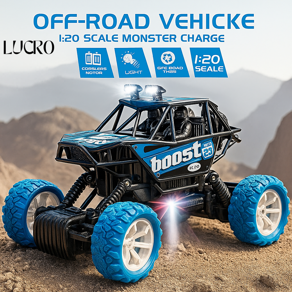 RC Car Remote Control Climber Car with LED Spray Off Road Monster Car, Rechargeable monster truck Car for kids, High Speed Monster Car, for Girls & Boys