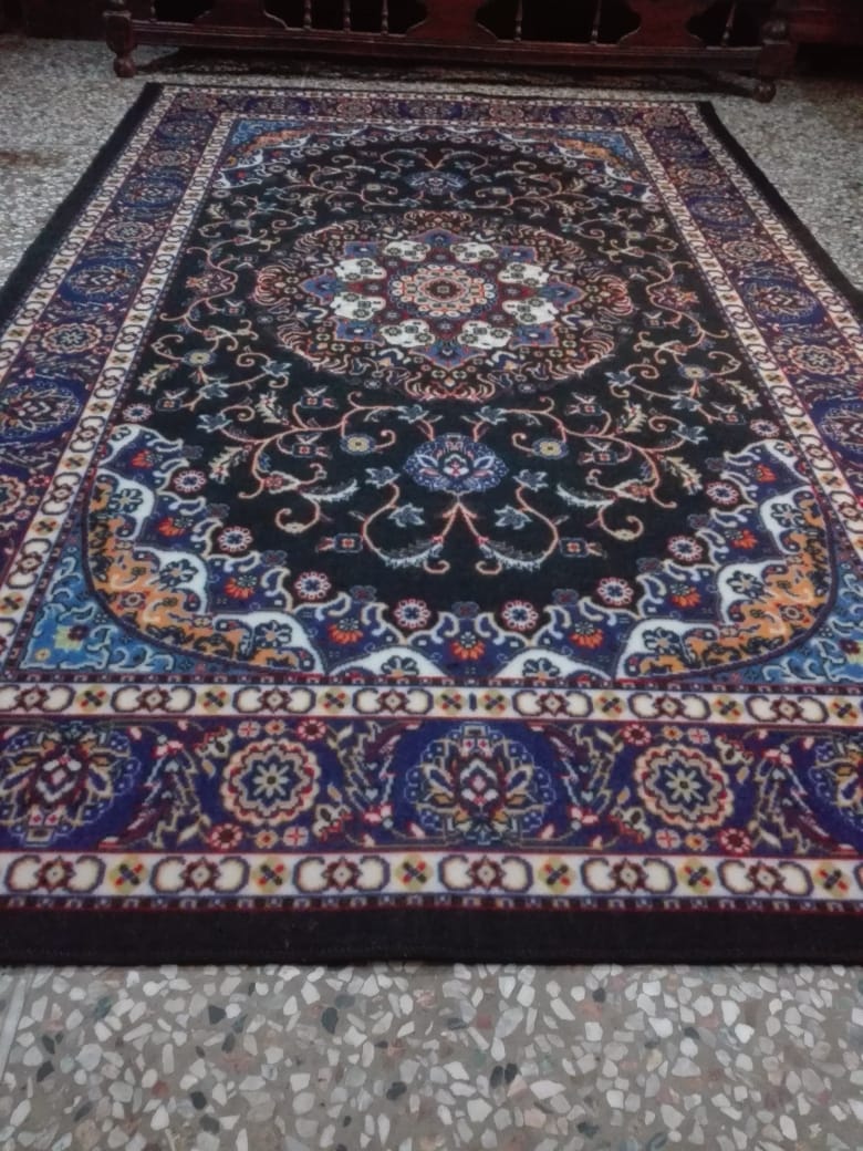 Living Room Carpet 4ft x 6ft, Digital Printed Polyester Microfiber Rug with Felt Protection, Multi-Color Center Piece