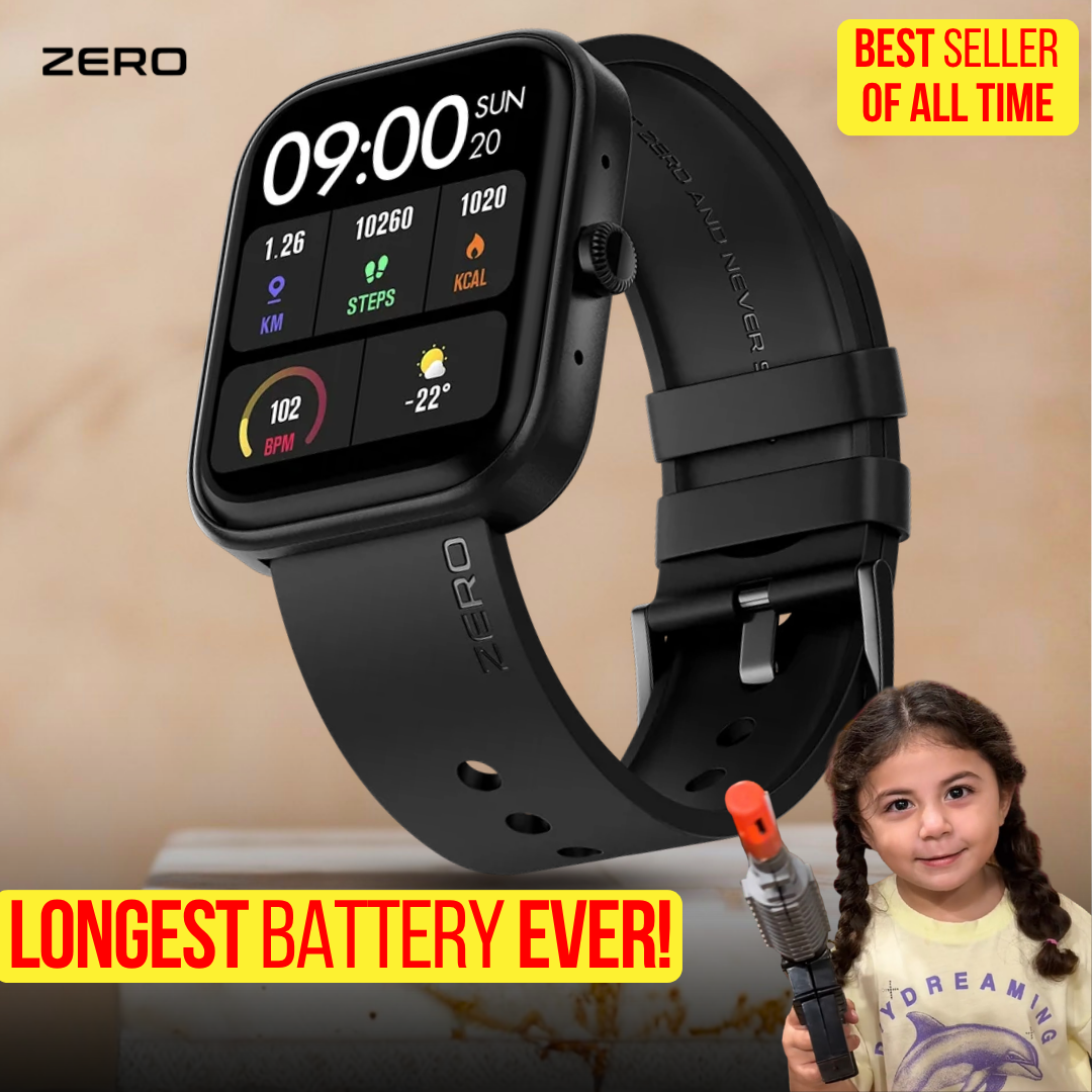 Zero® Ignite Smart Watch | 1.83” IPS Curved Screen,  Calling, 100+ Watch Faces | IP67 Waterproof, SpO2 & Heart Rate Monitor | Best Price Smartwatch for Men & Women, IOS & Android