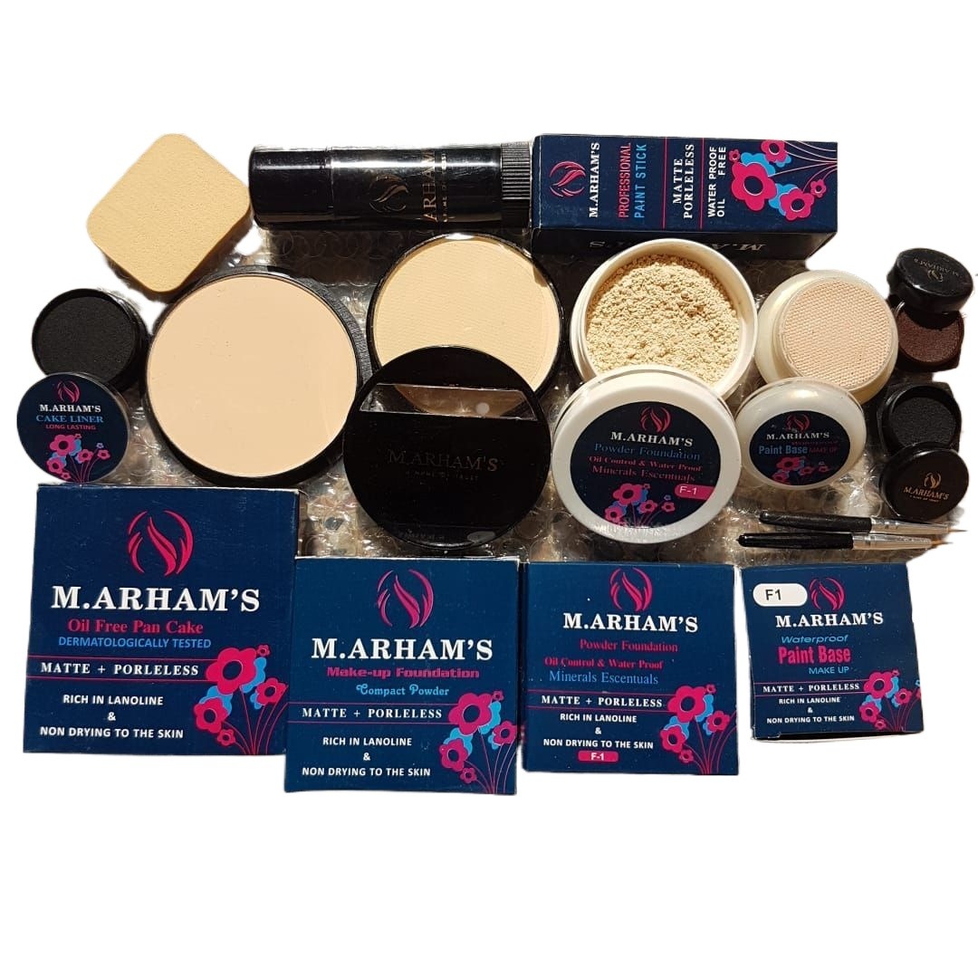 Deal of 7 - Compact Powder, Foundation Stick, Loose Powder, Cake Liner, Pan Cake, Handi Base, Gel Liner