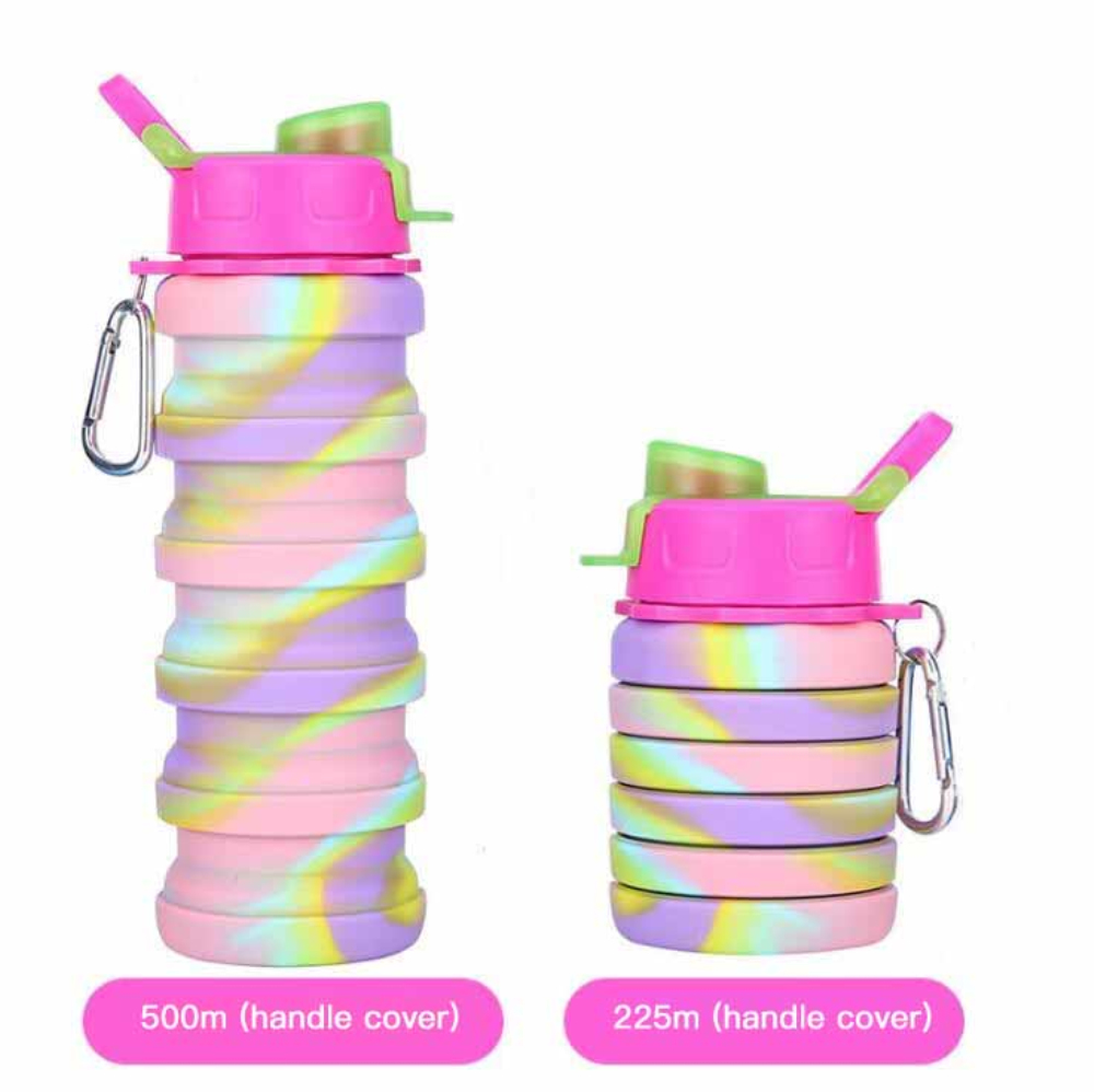 Bicycle Foldable Water Bottle Leakproof Cycling Water Drink Bottle Creative Telescopic Portable Outdoor Drinkware Bottle 1-Pcs