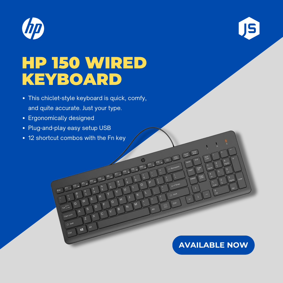 HP Wired Keyboard Reliable Typing Performance Durable Build For Everyday Typing Responsive Key Feedback For Gaming and Work