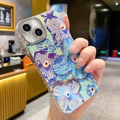 Floral 3D Gem Work Smartphone Case for XR, 11, 12, 13, 14, 15 16 Models