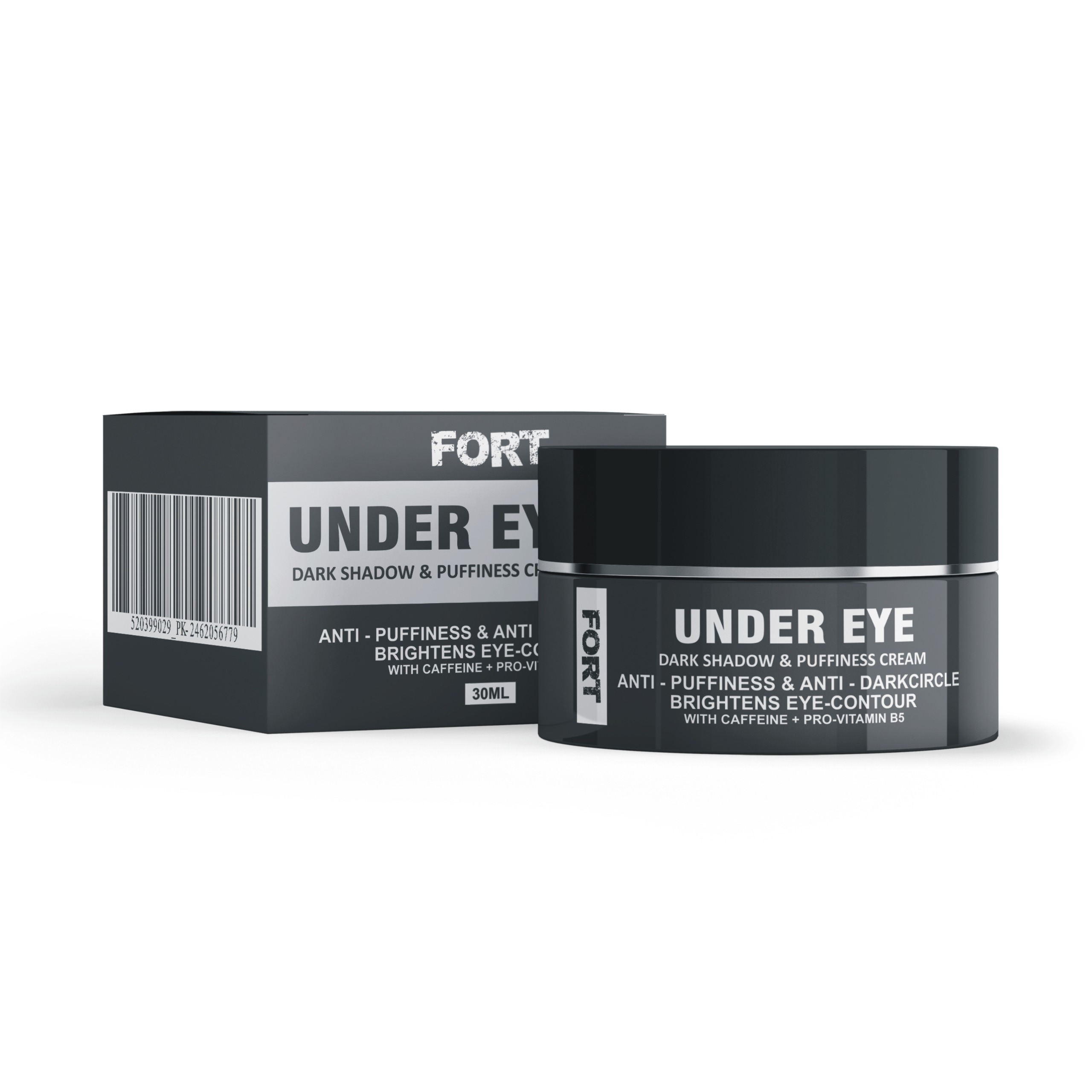 FORT Under Eye Cream | Anti-Puffiness & Anti- Dark Circles Brightness Eye -Contour Cream With Caffeine + Pro Vitamin B5