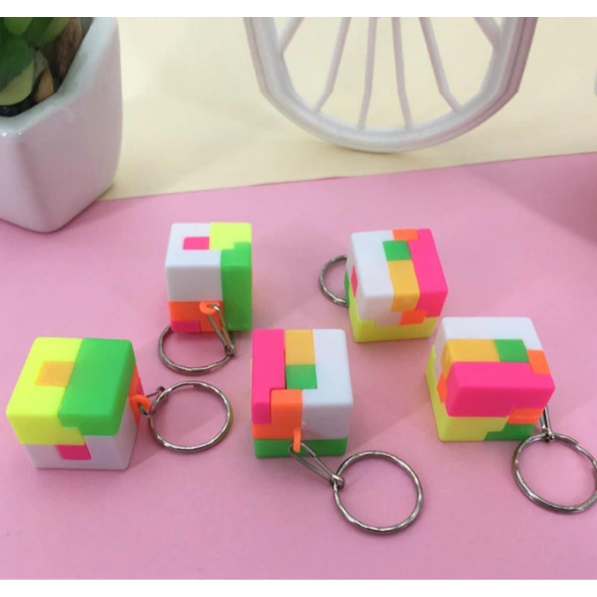Pack of 4- Intelligent Puzzle with Key Chain Rings for KIDS PLAY FUN (High Quality)