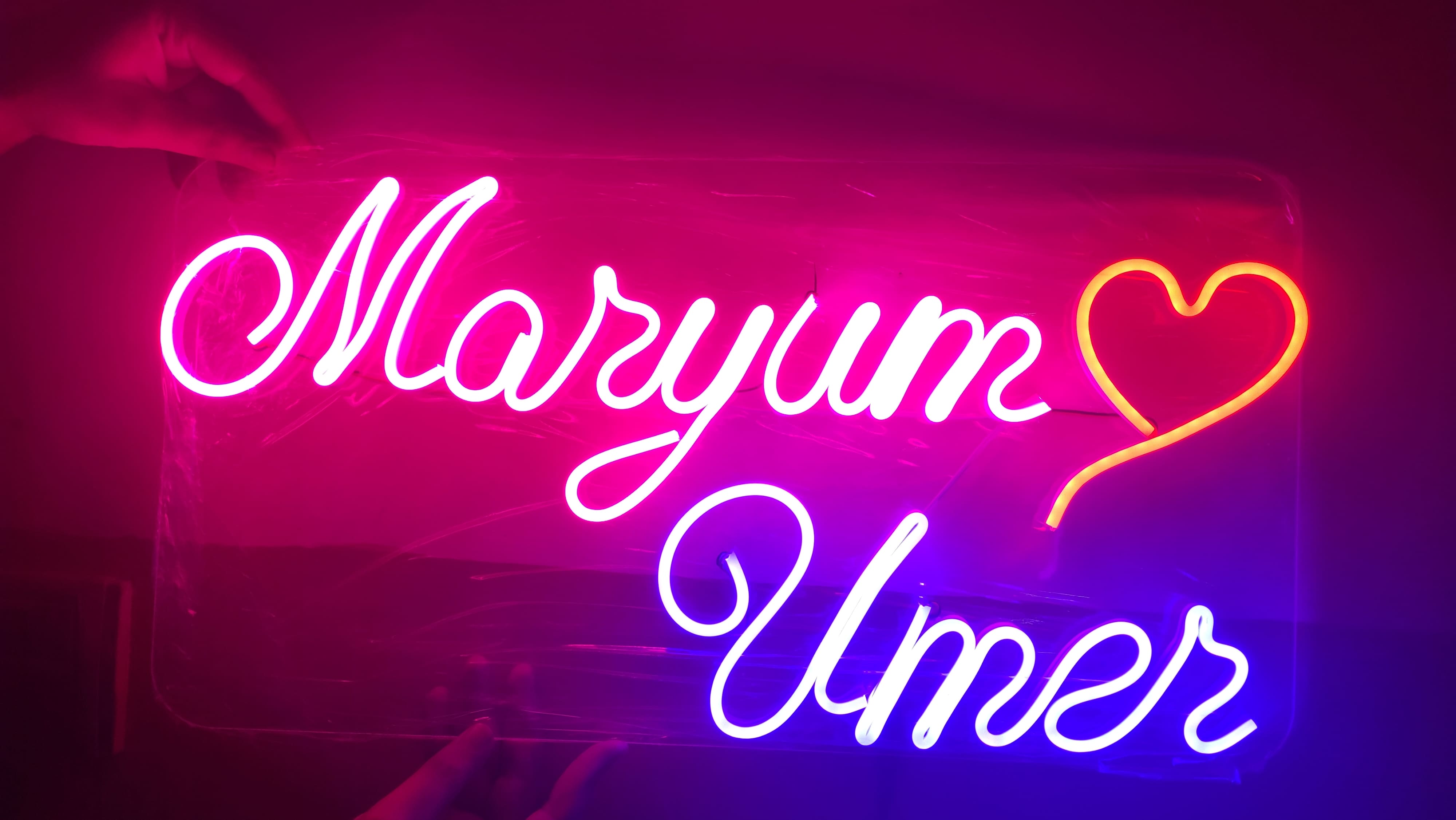 Customized Neon Sign | Neon LED Name & Logo Light Sign   | Thick Acrylic Backplate | Shockproof | 6 Colors | Room Decor | Birthday & Wedding Gift | Gaming Room | Bedroom | Salon | Pakistan| 0.5M to 5M
