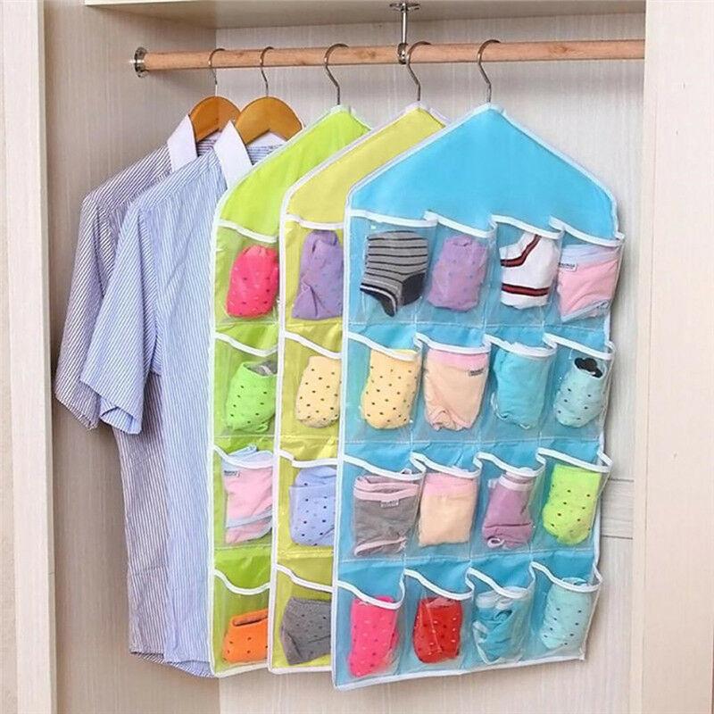 16 Pocket Kid Toy Storage Over Door Hanging Shoe Rack Hanger Bathroom Organizer Pouch Bags