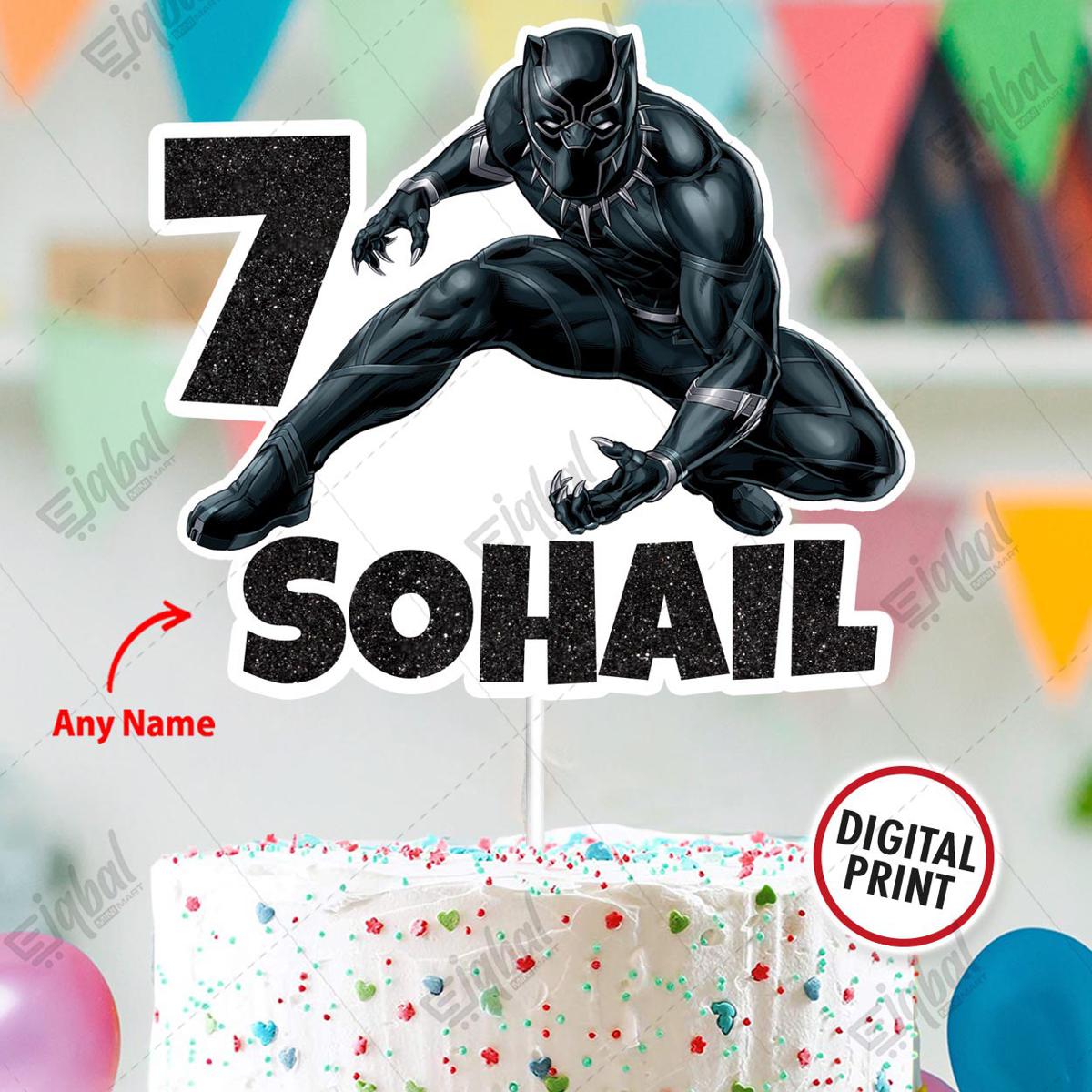 Amazon.com: Black Panther Avengers Edible Frosting Cake Image Topper 1/4  Sheet Decoration Birthday Party : Grocery & Gourmet Food