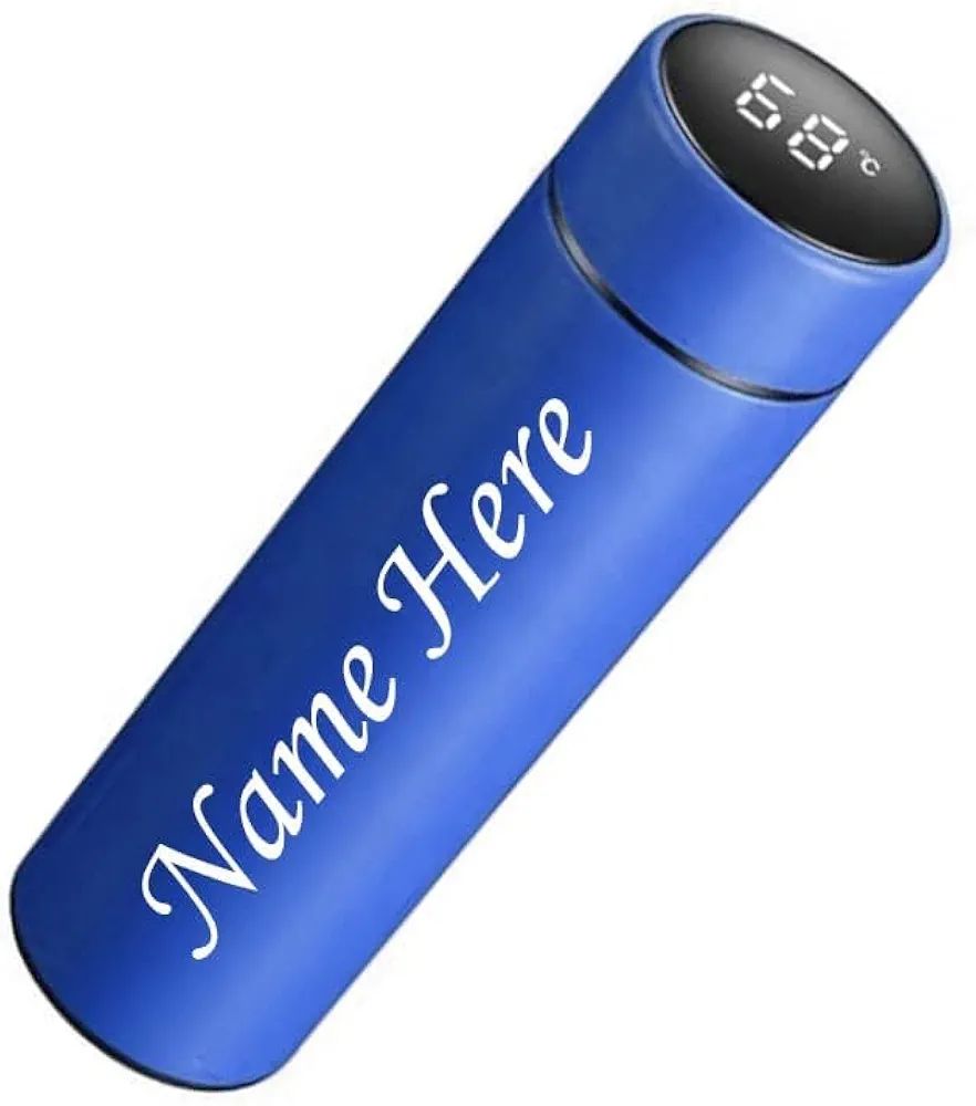 Customize Name Smart Temperature Display Water Bottle 500ml  Stainless Steel Insulated Hot & Cold with LED Touch
