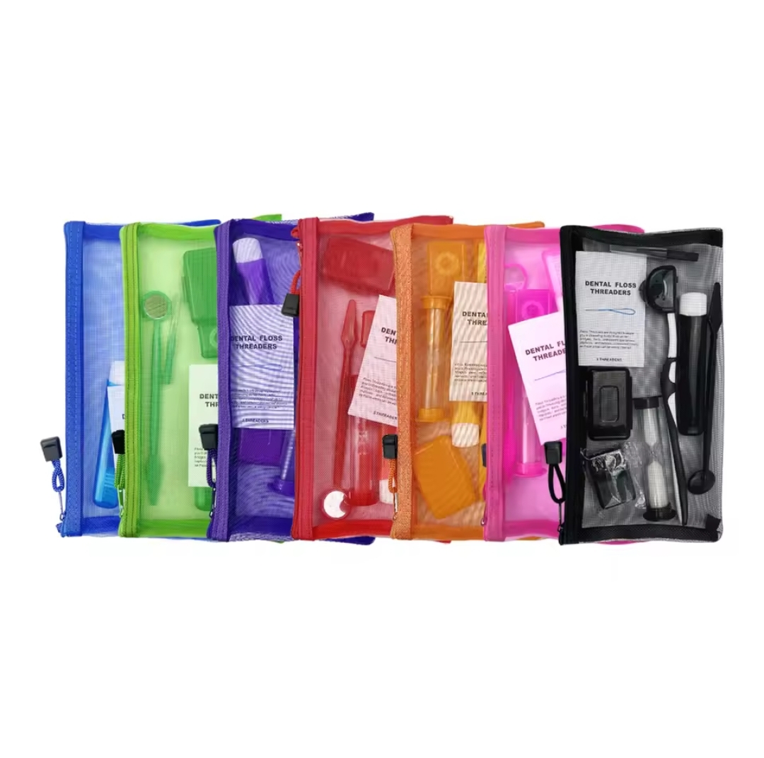 Braces Cleaning Kit for Teeth, Portable Orthodontic Hygiene Kit, Oral Care Dental Travel Kit, Interdental Brush Dental Wax Dental Floss Toothbrush.