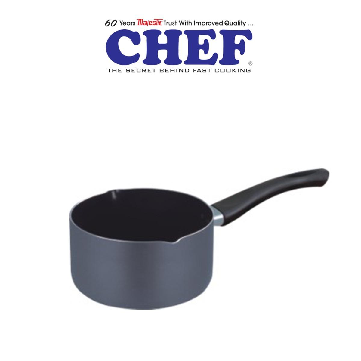 thumbnail interactive-video image 1 of Heavy Duty Non-Stick Aluminium Saucepan With Glass Lid - 6,7,8,9 Inch - Made In UK 1 of 5