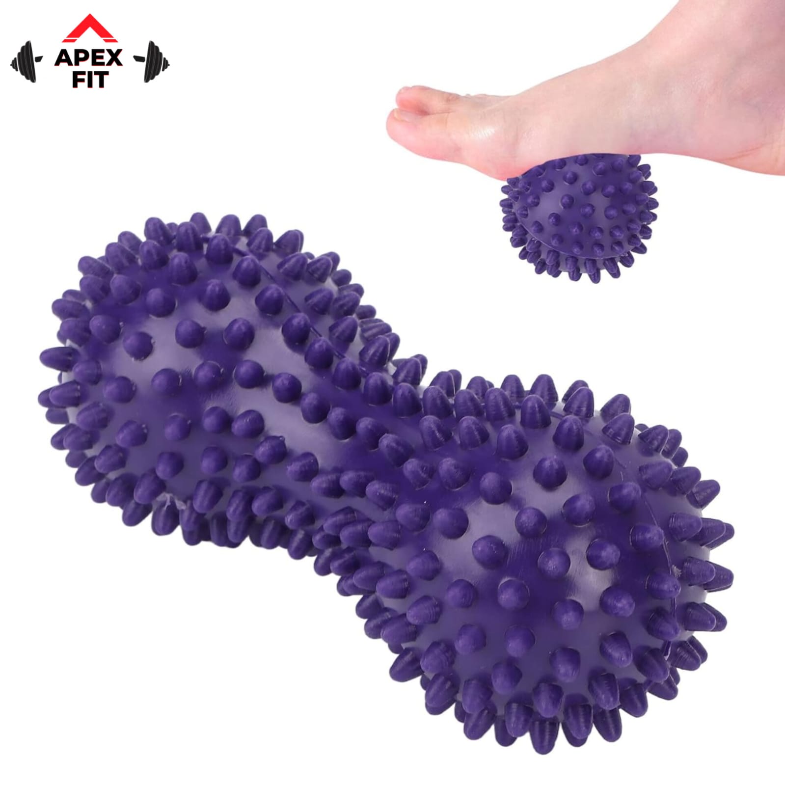 Peanut Massage Roller Ball Spiky Double Lacrosse Ball for Deep Tissue Muscle Pain Relief Back Neck Shoulder Massage Roller Spine Therapy Physiotherapy Fitness Recovery Tool Foot Massage Plantar Fasciitis Relief Gym Exercise for Men Women