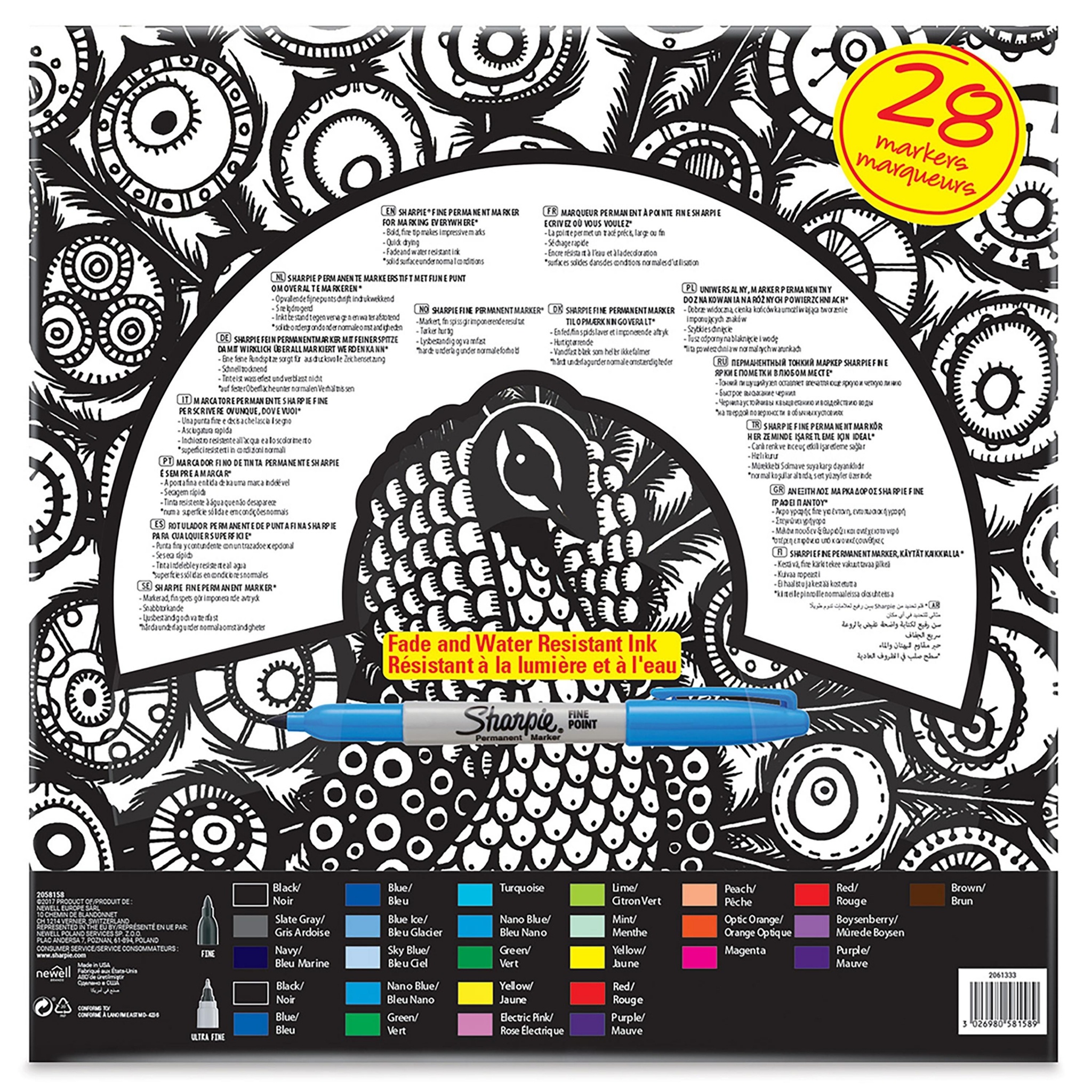 Sharpie 2058158 - Big Pack "Peacock Edition" 28 Color Marker Set | PenWorld