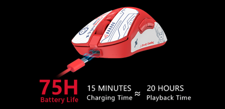 A4Tech Bloody R73 Ultra Pyro Blaze Dual Mode Wireless Gaming Mouse 2.4G Rechargeable 20000 CPI Resolution 19 62cd1ba81a784dcb8fc9cd08513e63cc