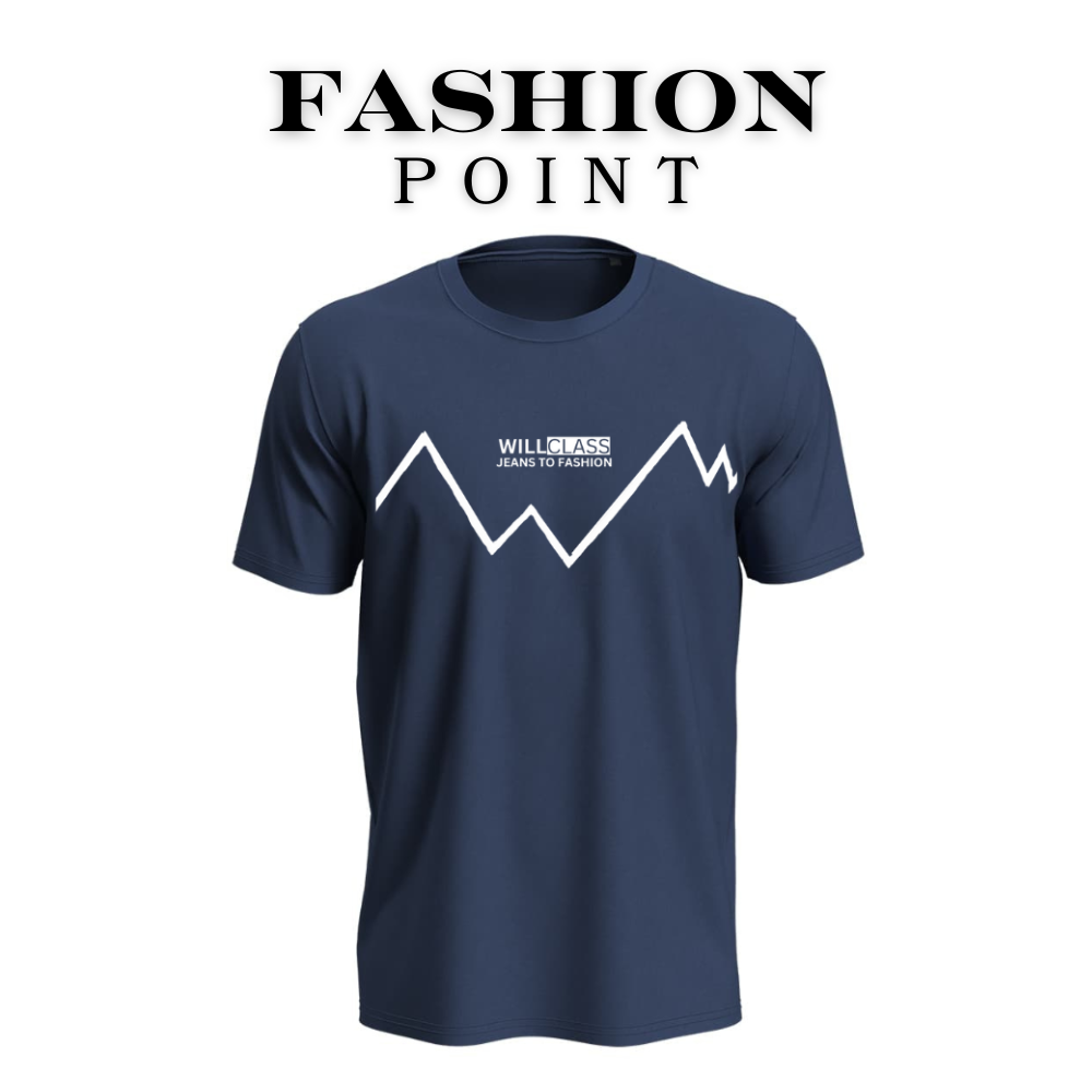 FashionPoint - Will Class Fashion Printed Roud Neck Trendy Style Half Sleeves Tshirt  For Men