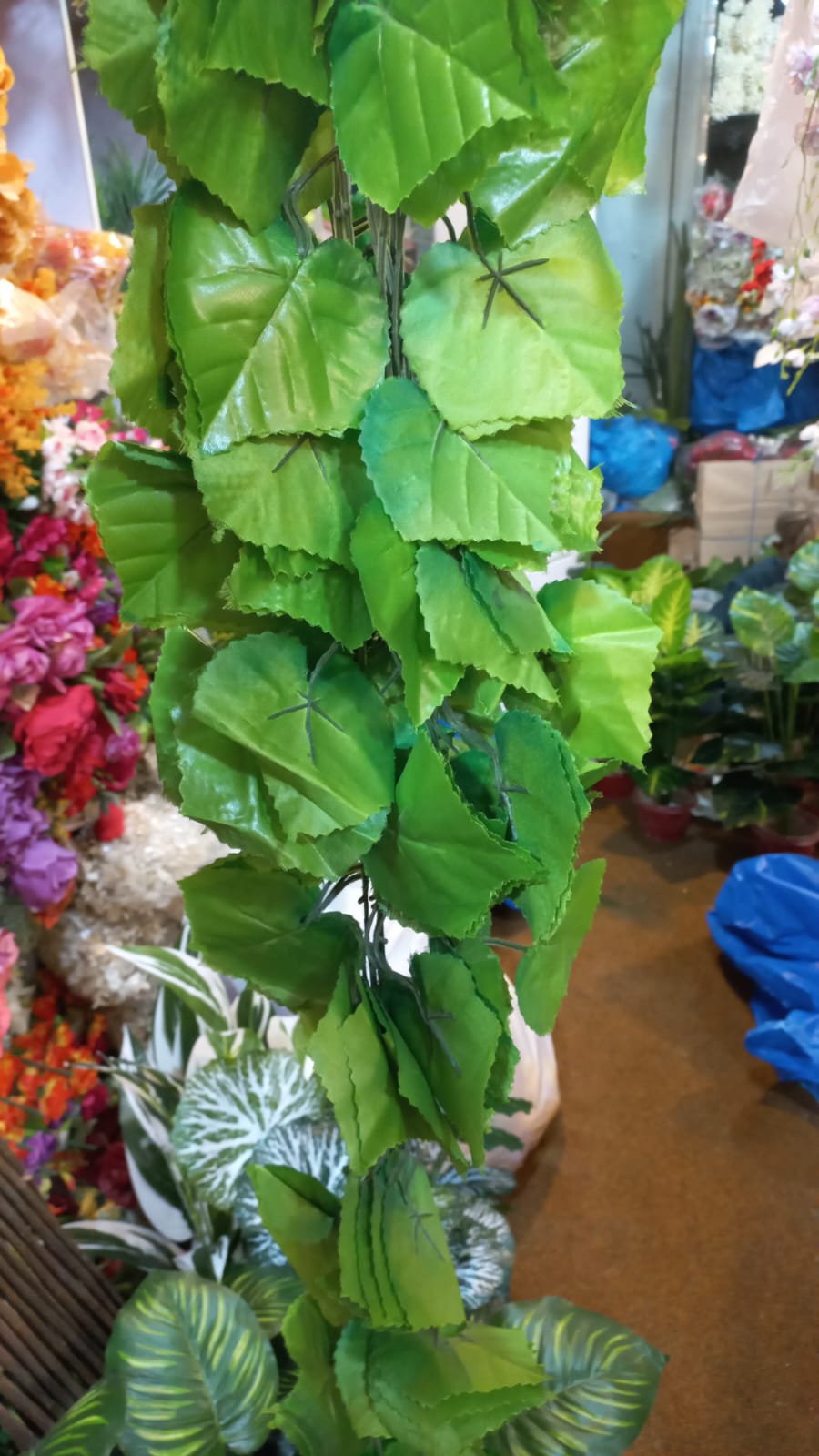 Pack of 12 Artificial Money Plant Leaf Bails 8ft Length Green Hanging Garland for Home, Office, Wedding, and Festival Decoration