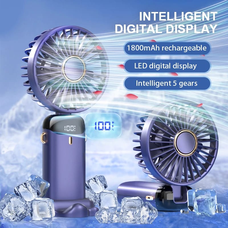 High Quality portable handy cooling fan with led display