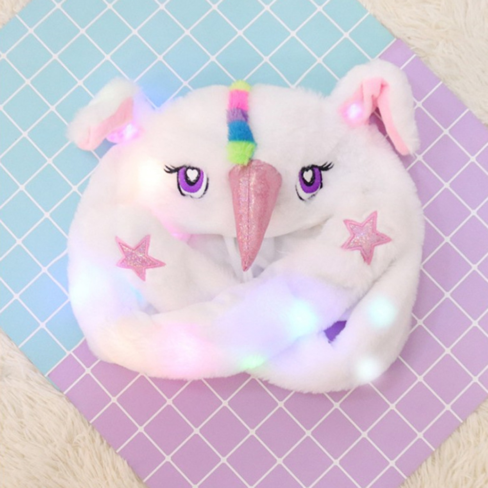 bunny hat unicorn pink led