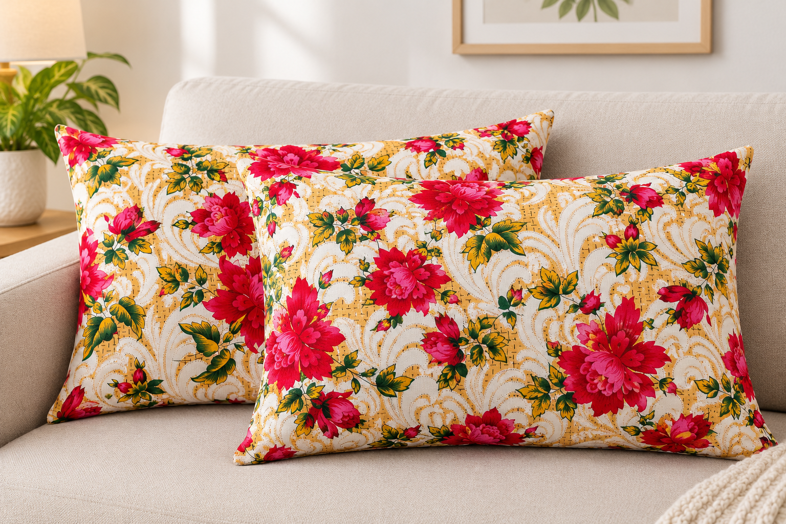 Pack of 2 Digital Printed Pillow Case & Covers || Envelope Closure Elegant Designs Soft Cotton Pillow Cover ||