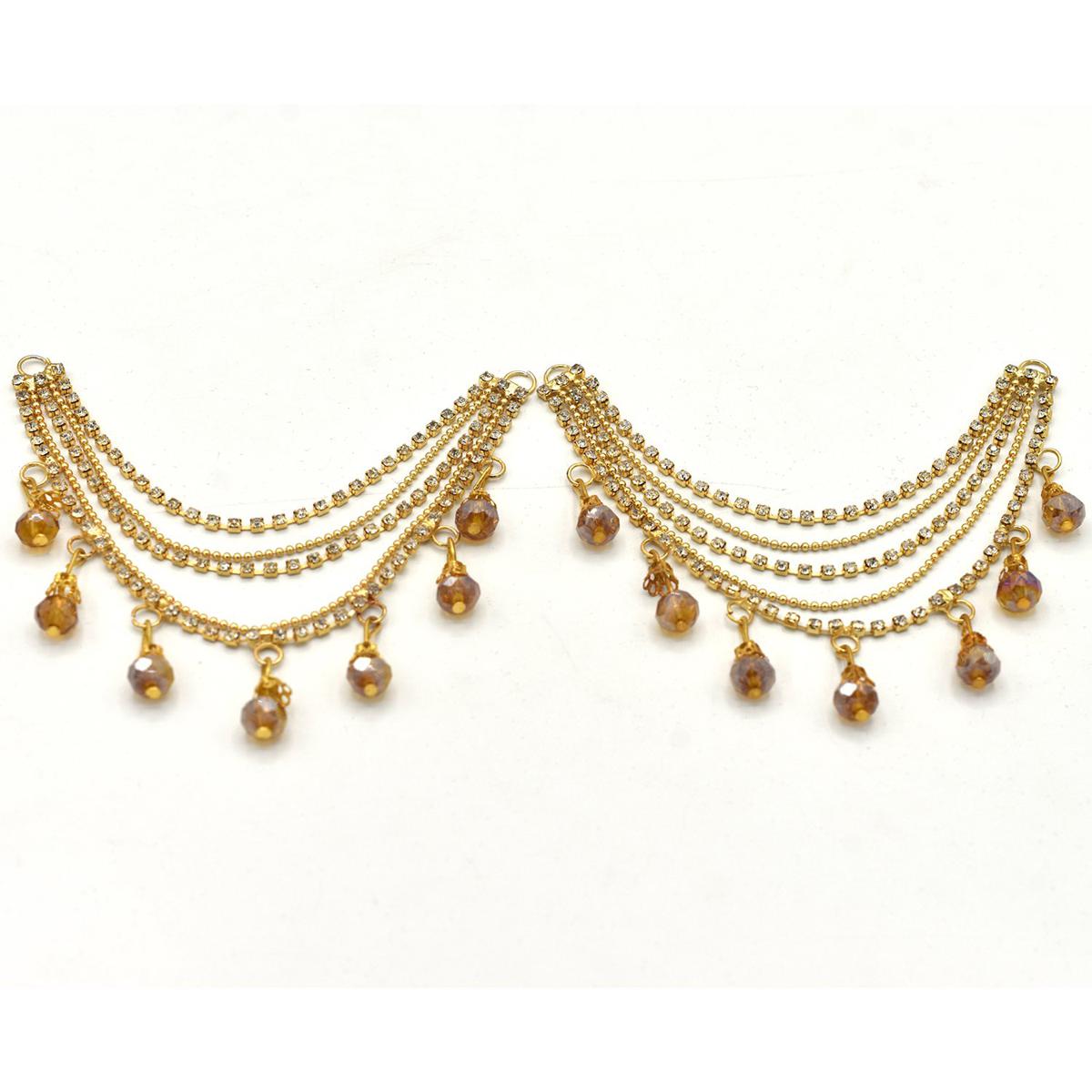 golden Plated Bridal Sahara Jhoomar (Pair)