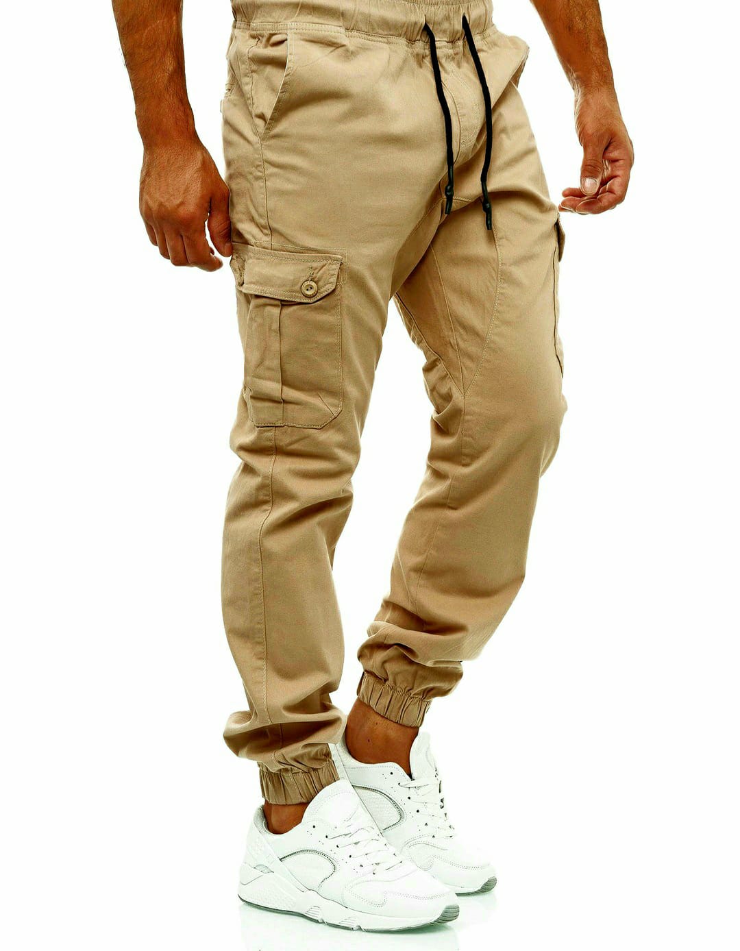 Brown Box Cargo Jogger Trousers for Men