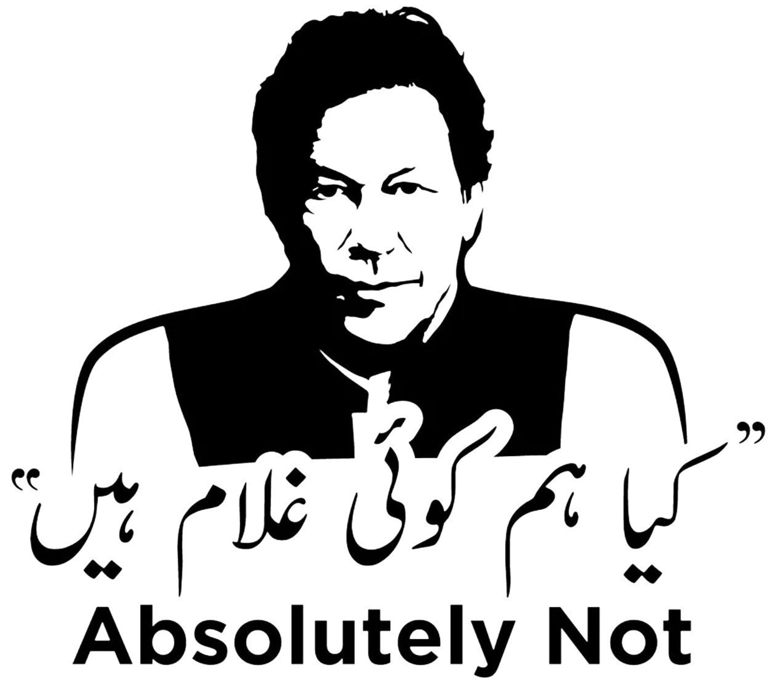 Imran khan Absolutely Not Urdu Plastic Stencil Amazing Design For Wall