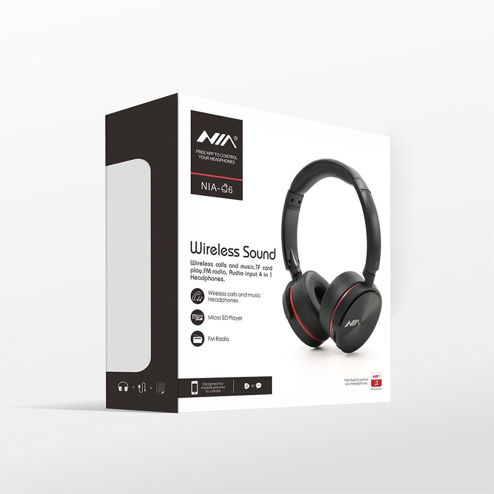 NIA Q6 Wireless Bluetooth Headphones with MIC and Superior Bass for PC