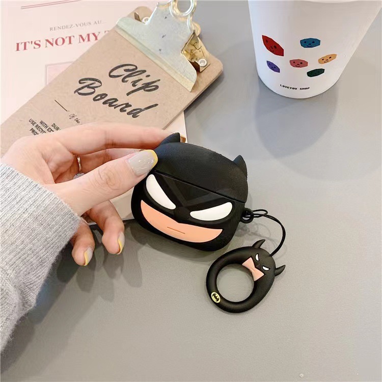 Cute Character 3D Silicone Protective Case Compatible for 𐤠irpods Pro 1 & 2 Case With Hook 𐤠irpods Protective Cover