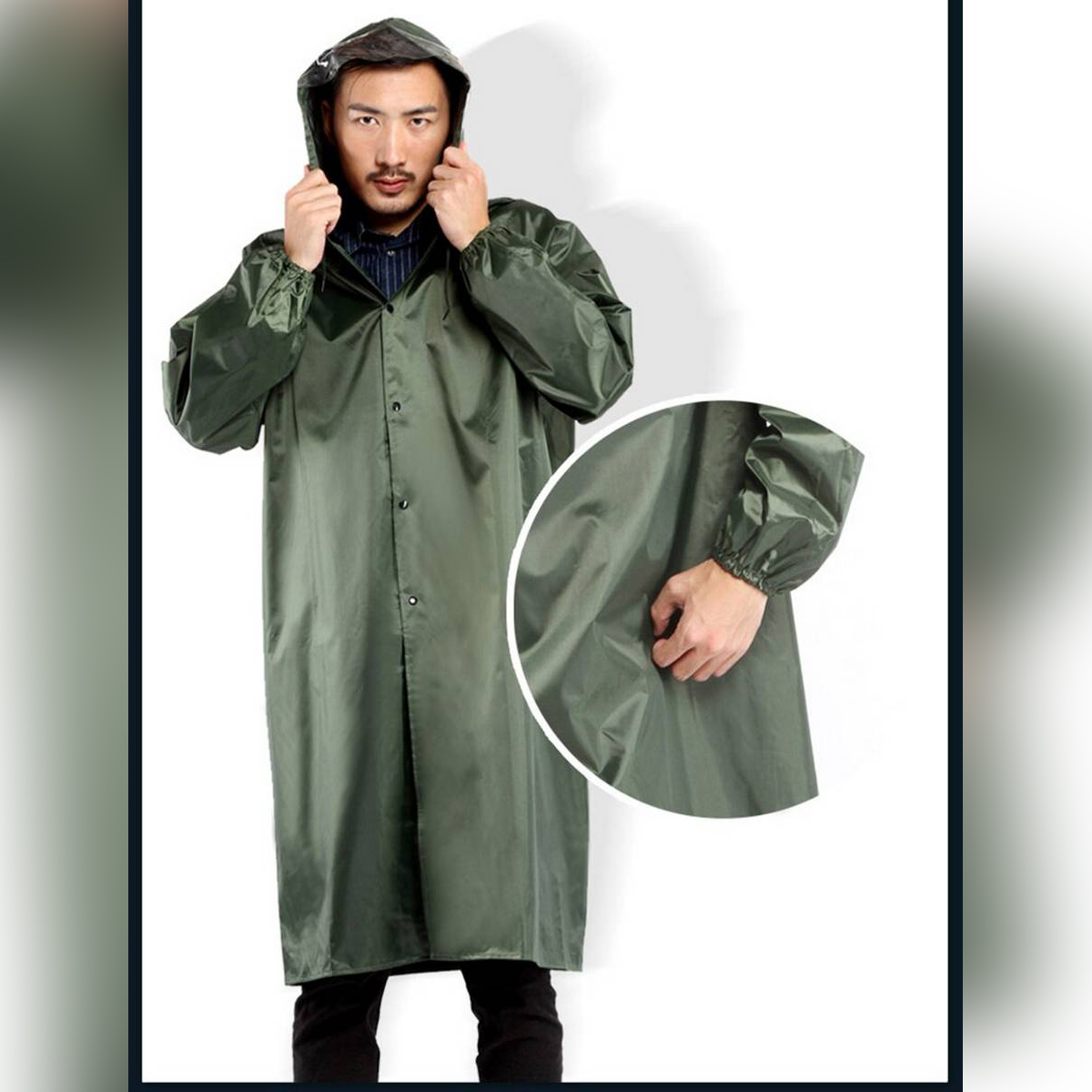 super long raincoat