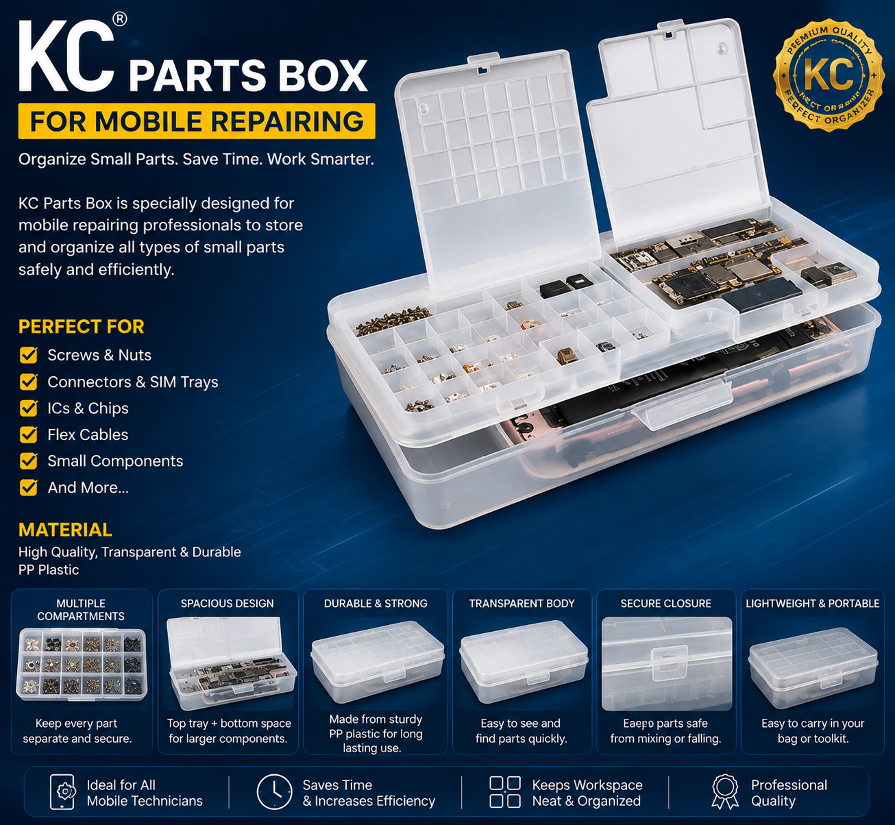 KC PARTS BOX FOR MOBILE REPAIRING
