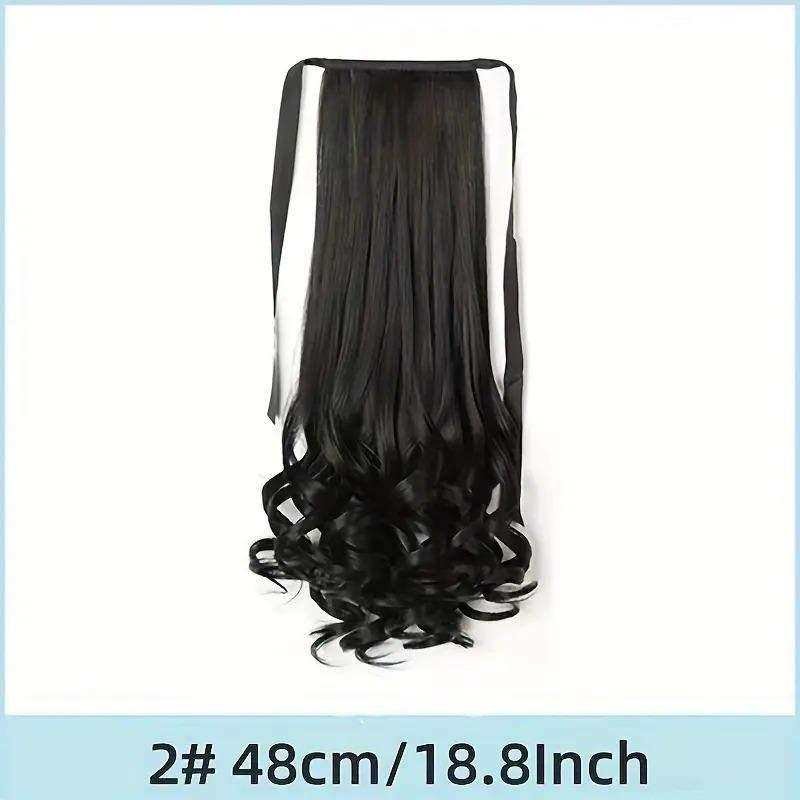 Ribbon Tie Curly Wavy Ponytail Wig & Extension for girls / ladies