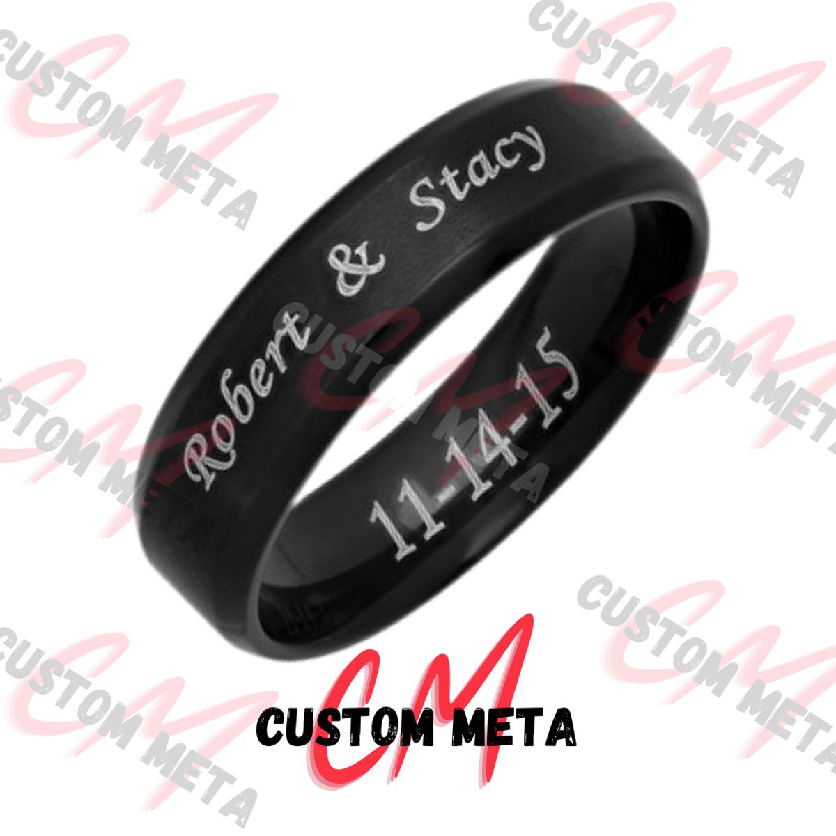 Customise name ring- beautiful laser engraved ring in shiny & matte finishing for men and women