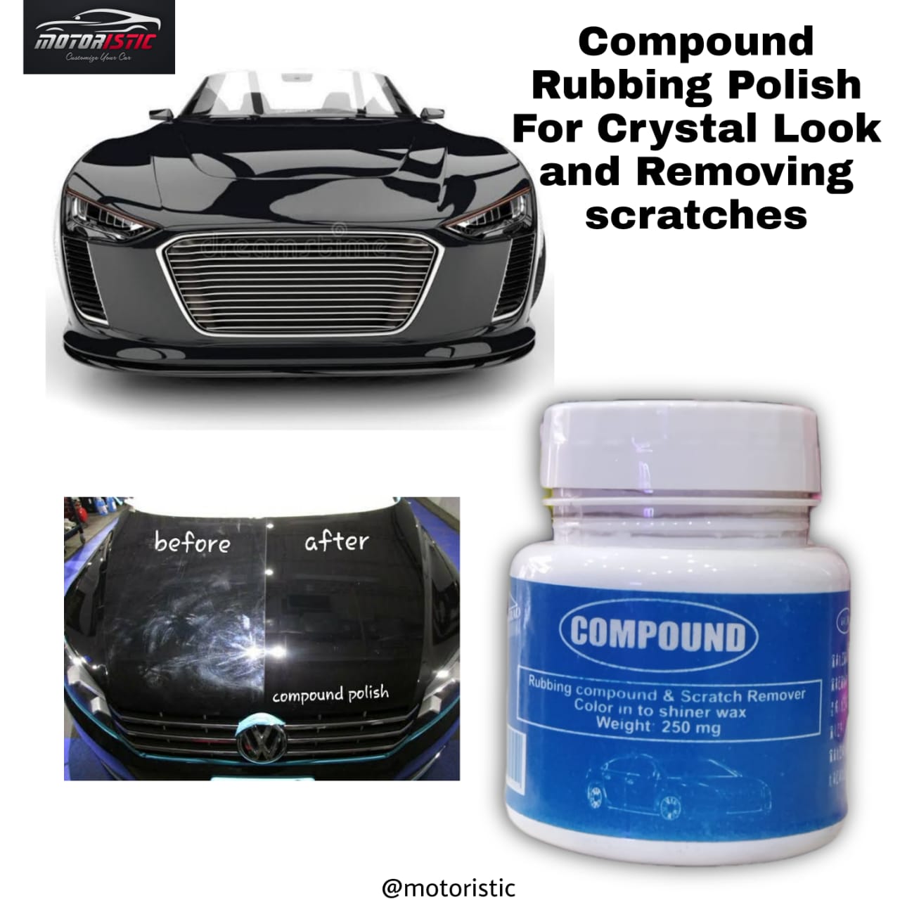 Car Crystal Rubbing Compound Polish / Scratch Remover / Wax Cream Paste For  Paint Surface