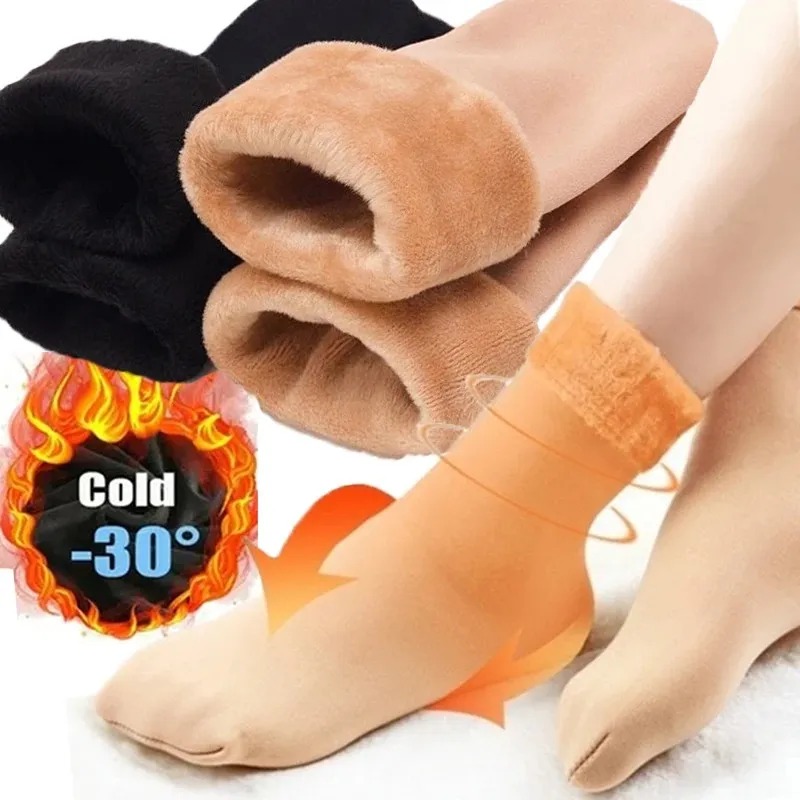 Women’s Winter Warm Fleece Socks - Soft, Thick, Elastic Velvet Boot & Sleeping Socks, Cold-Resistant,