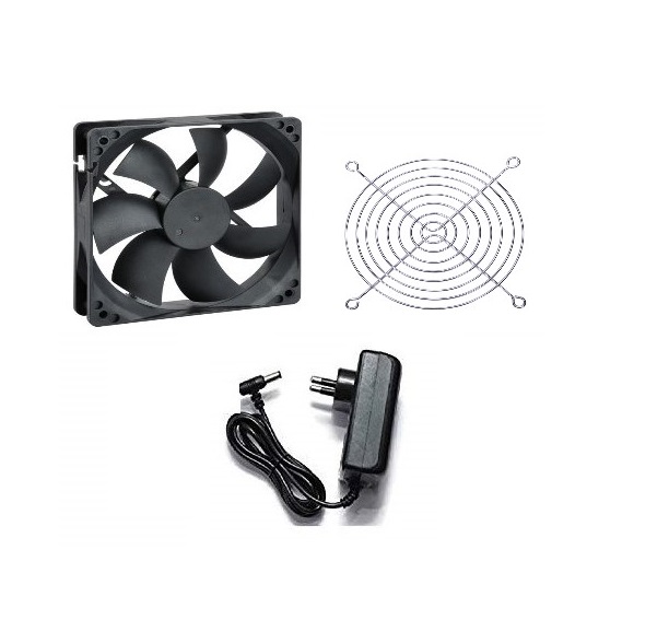 12V DC 4 Inch High Speed Cooling Fan - High Quality Computer Fan wIth 12V Adapter - Size: 92x92x25mm