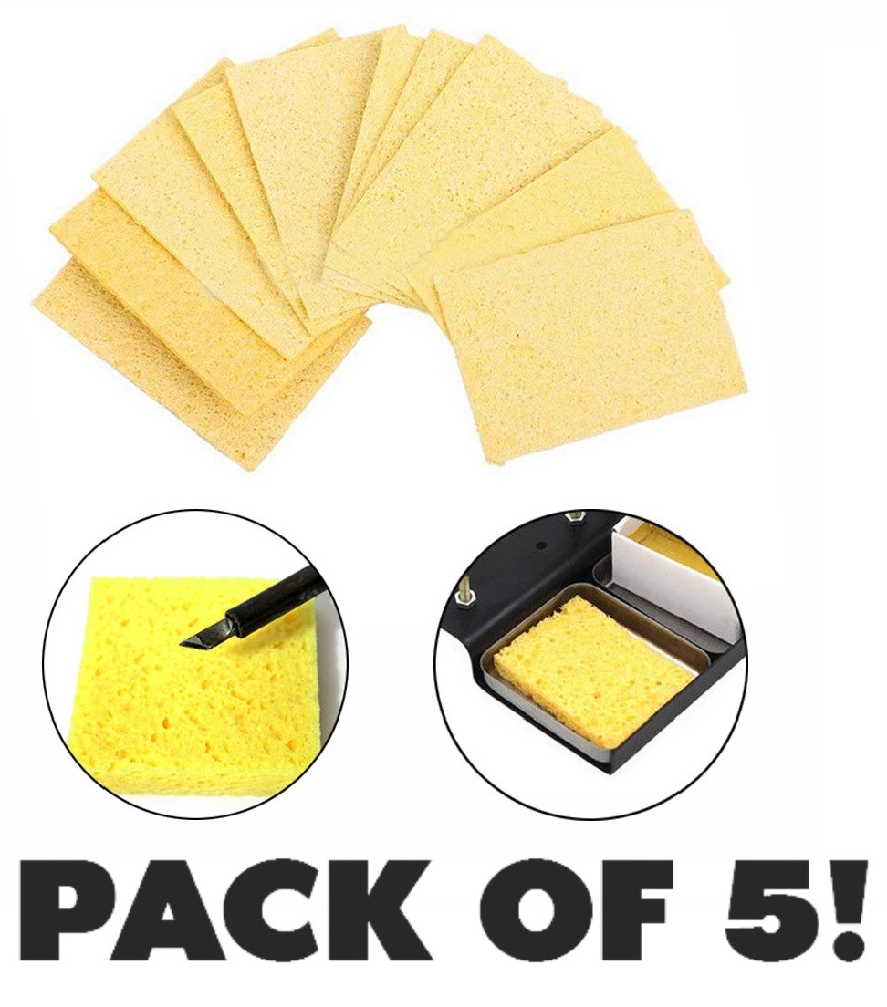 (Pack of 5) Soldering Iron Sponge Electric Welding Cleaner Cleaning Pads High Temperature Welding Sponge for Soldering Tools price in Pakistan